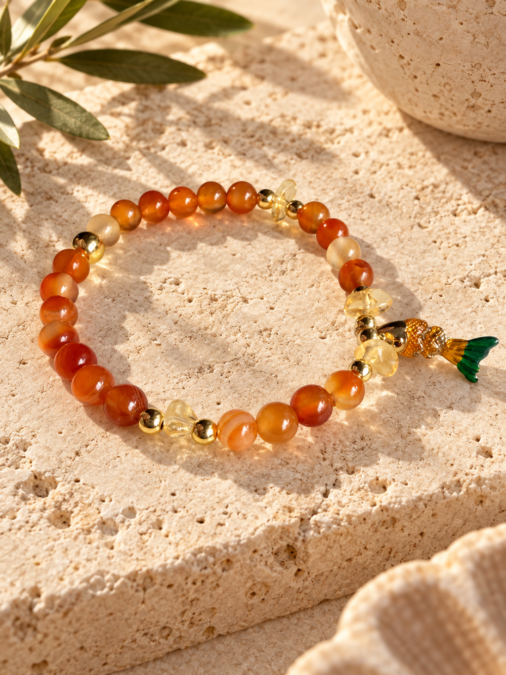 Carnelian Fish Spirit Animal Bracelet
