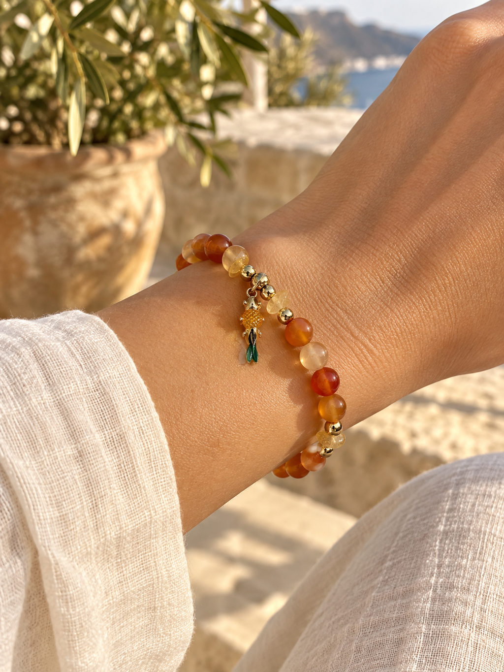 Carnelian Fish Spirit Animal Bracelet