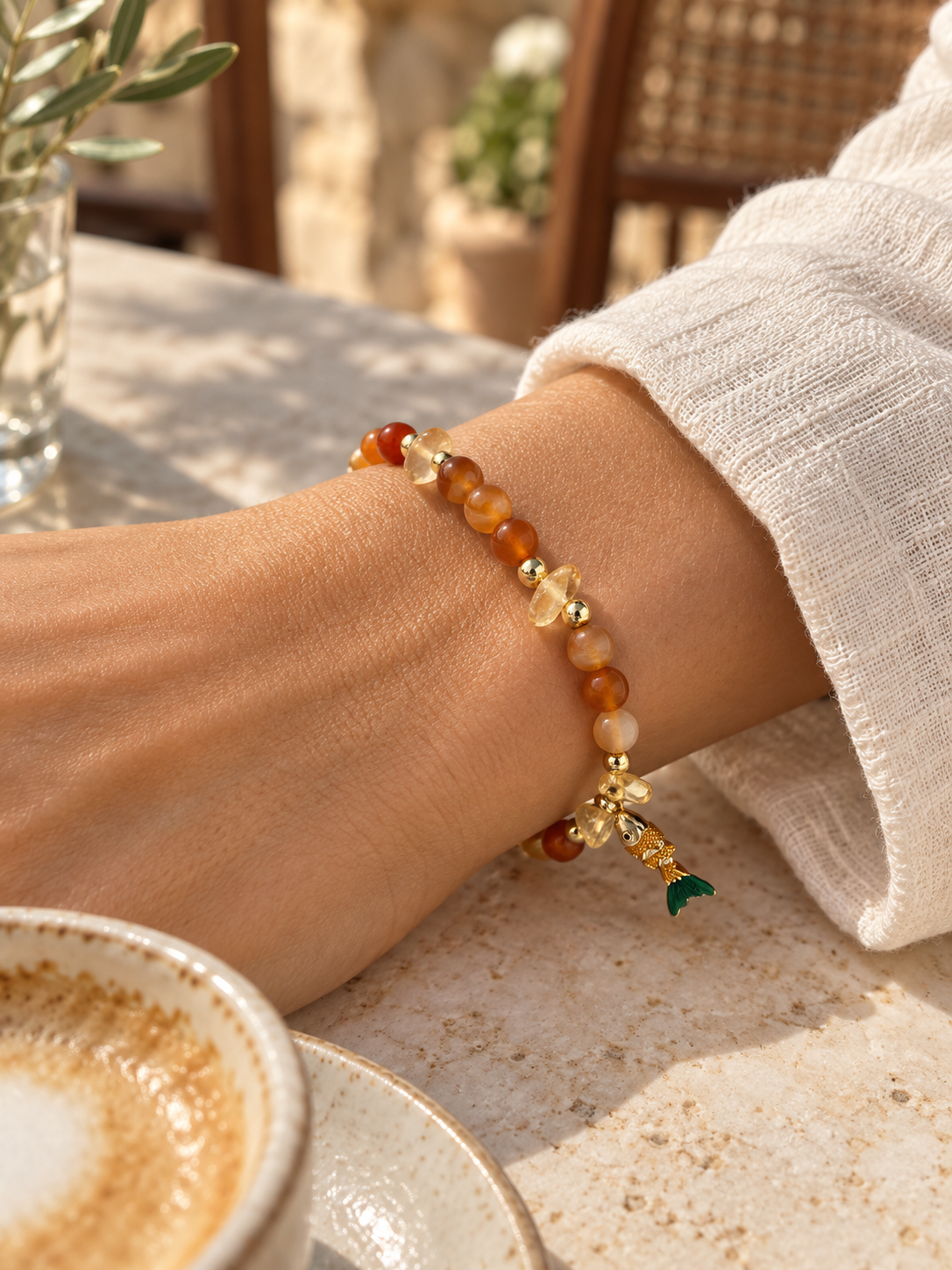 Carnelian Fish Spirit Animal Bracelet