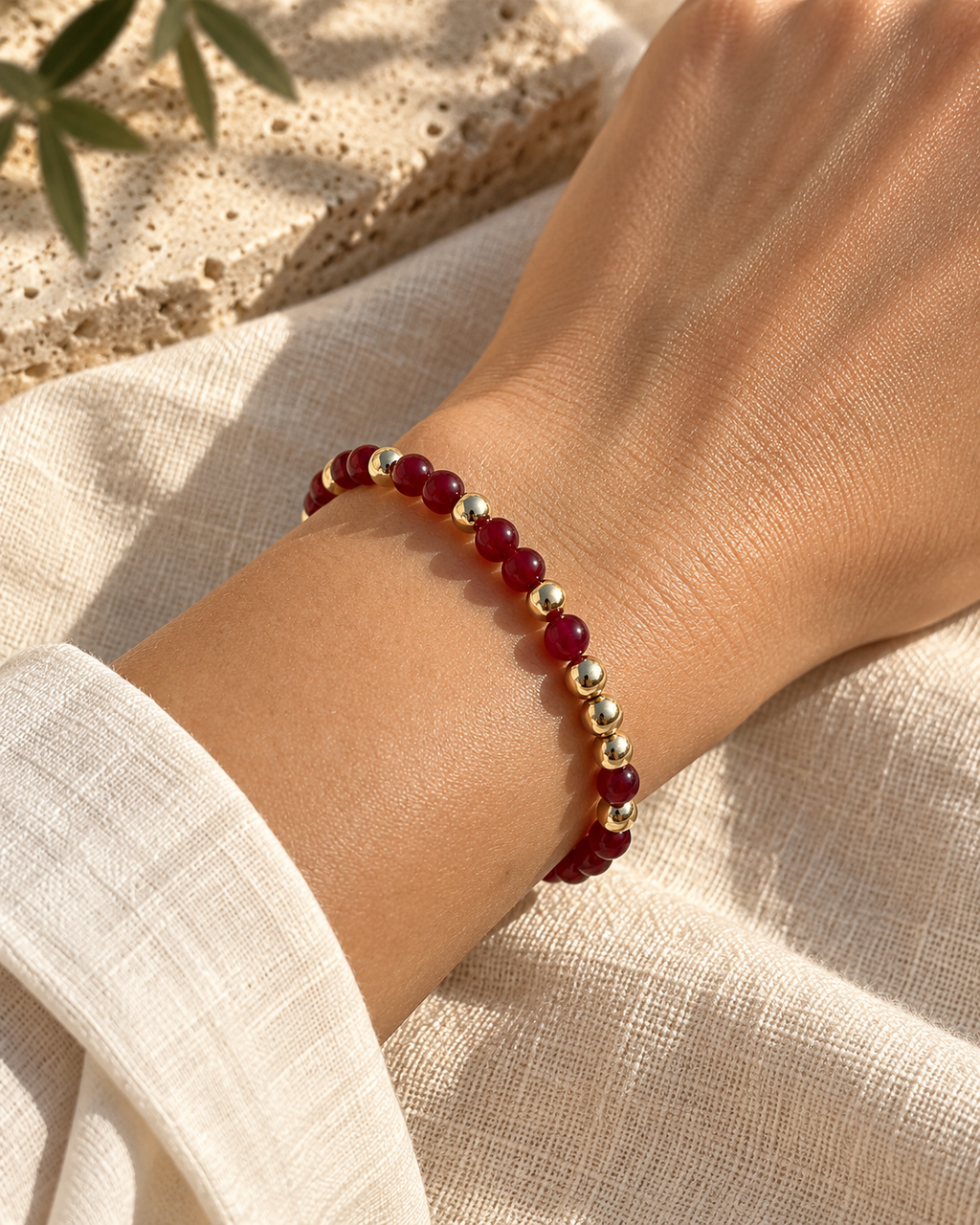 Red Jade Gemstone Bracelet