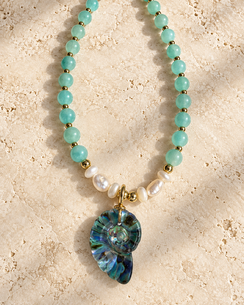 Amazonite Spiral  Necklace
