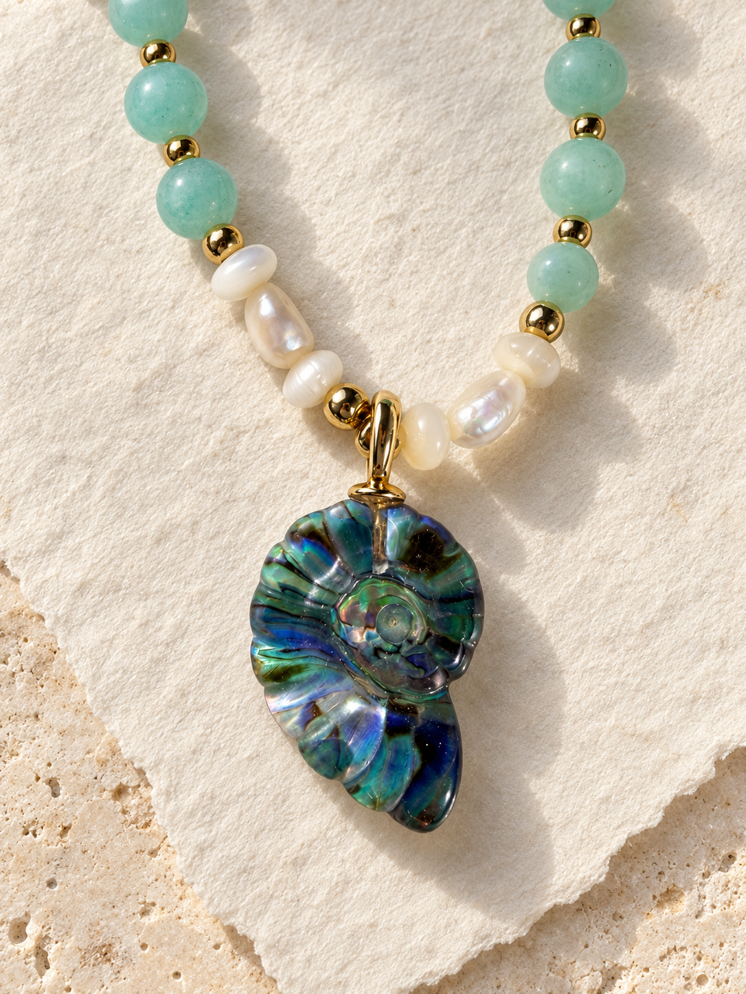 Amazonite Spiral  Necklace