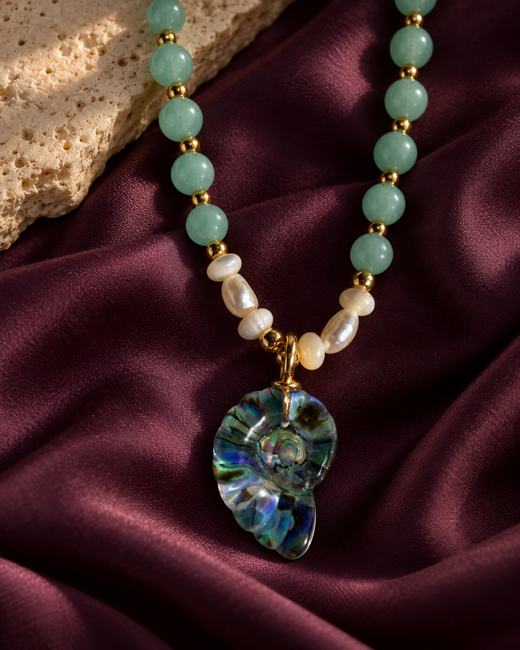 Amazonite Spiral  Necklace