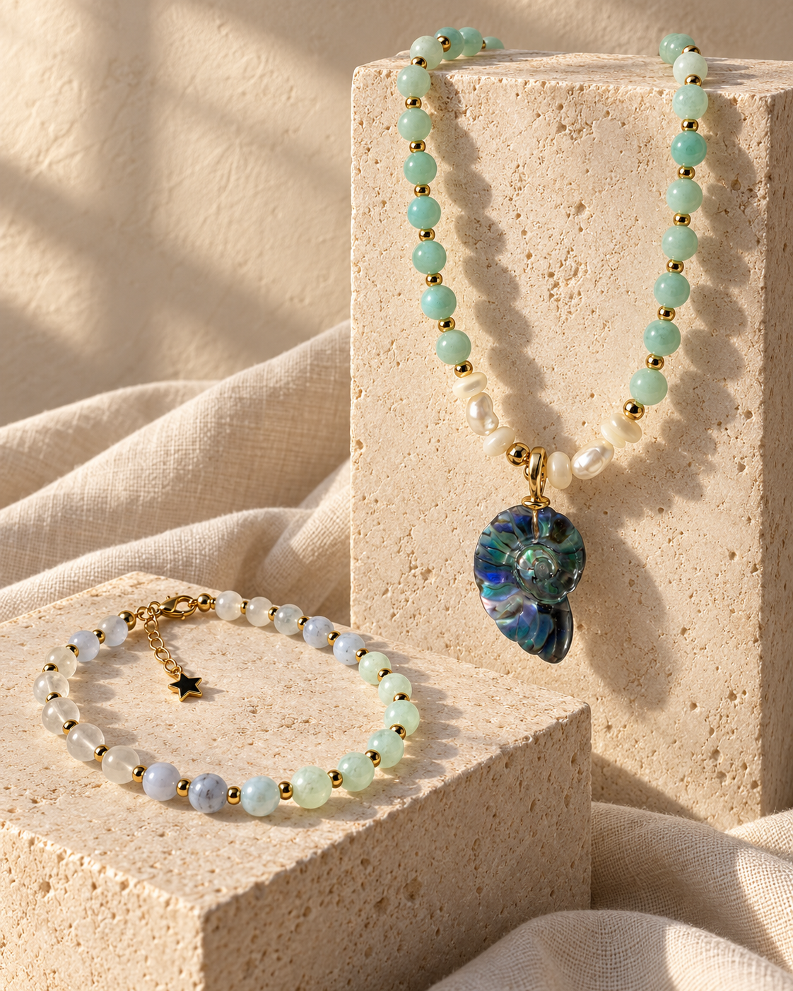 Amazonite Spiral  Necklace