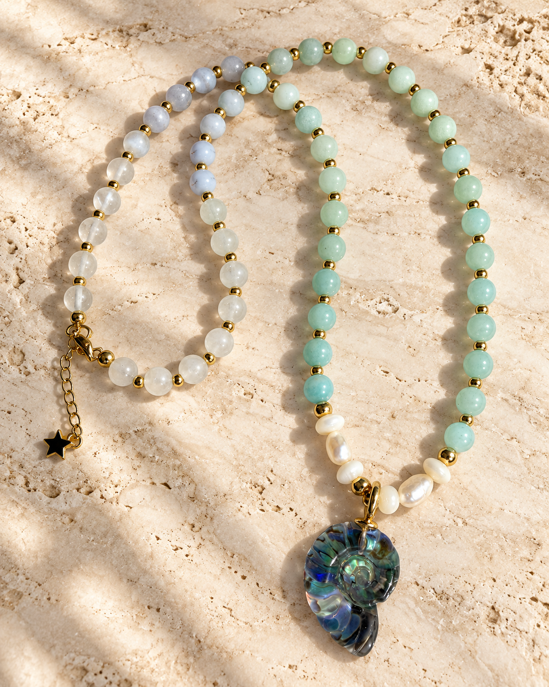 Amazonite Spiral  Necklace