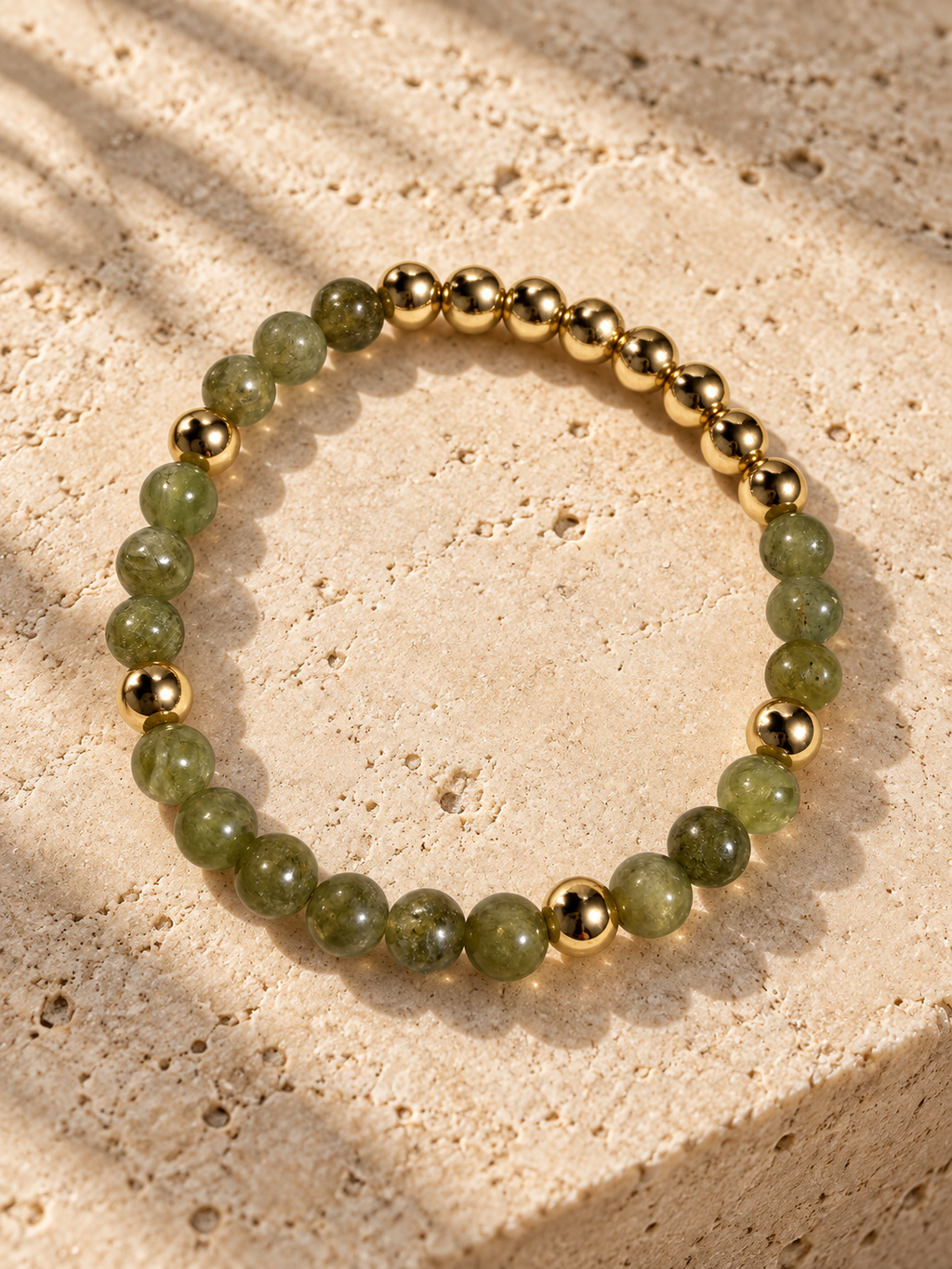 Green Apatite Gemstone Bracelet