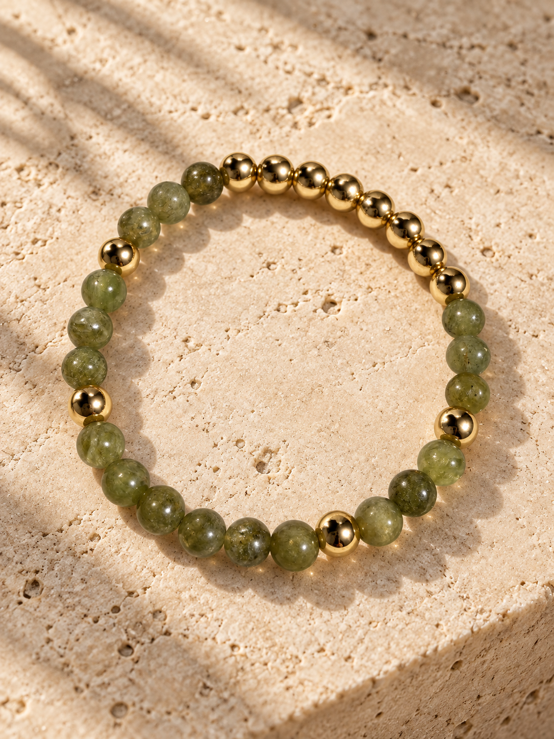 Green Apatite Gemstone Bracelet