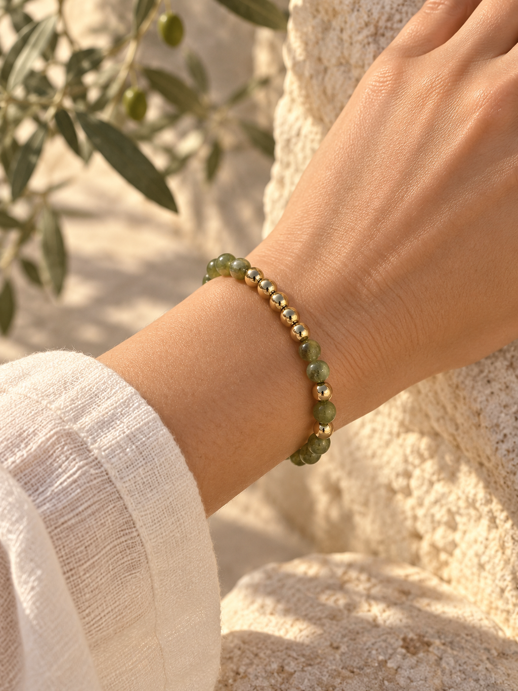Green Apatite Gemstone Bracelet
