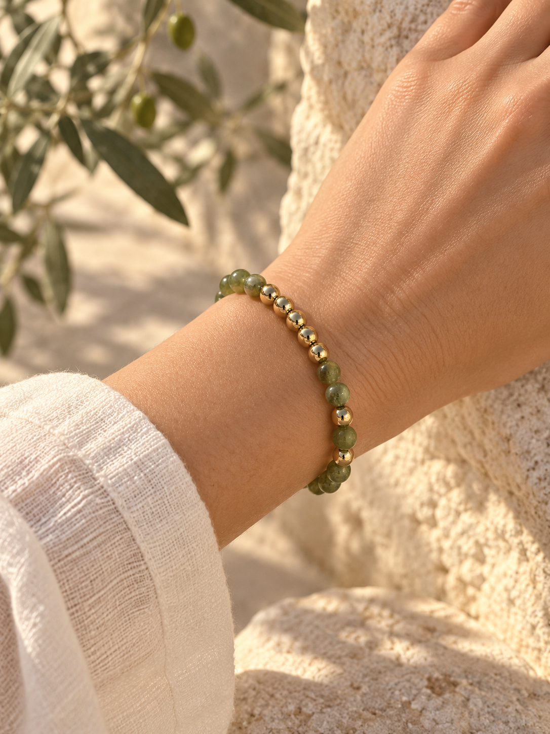Green Apatite Gemstone Bracelet