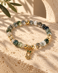 Green Moss Agate Owl Bracelet