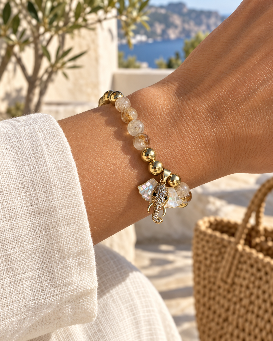 Golden Healer Elephant Bracelet