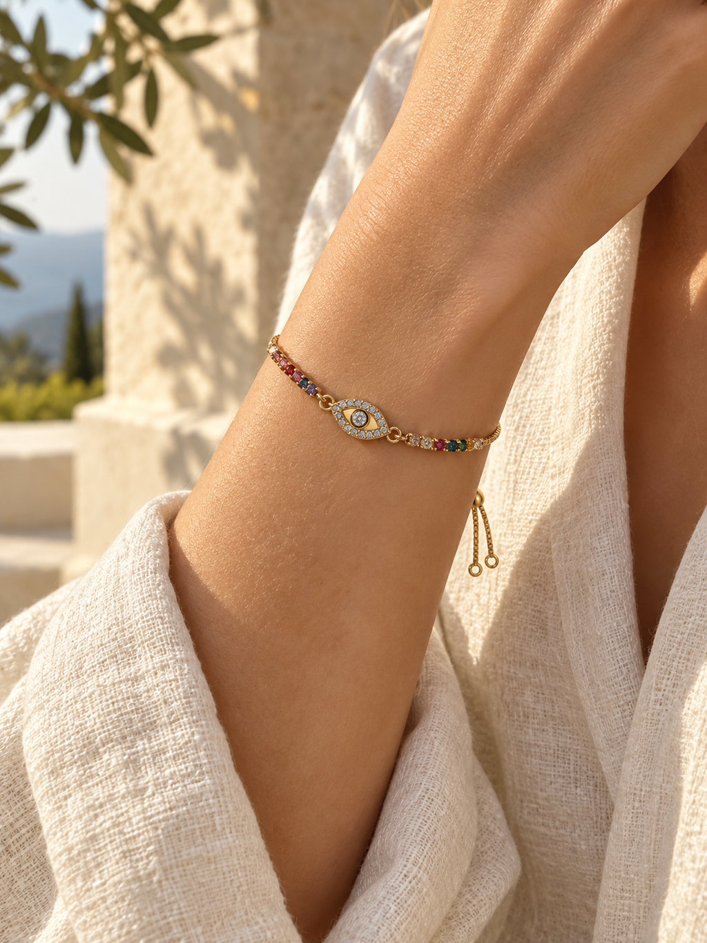 Evil Eye Rainbow Bracelet