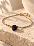 Violet Heart Adjustable Bracelet